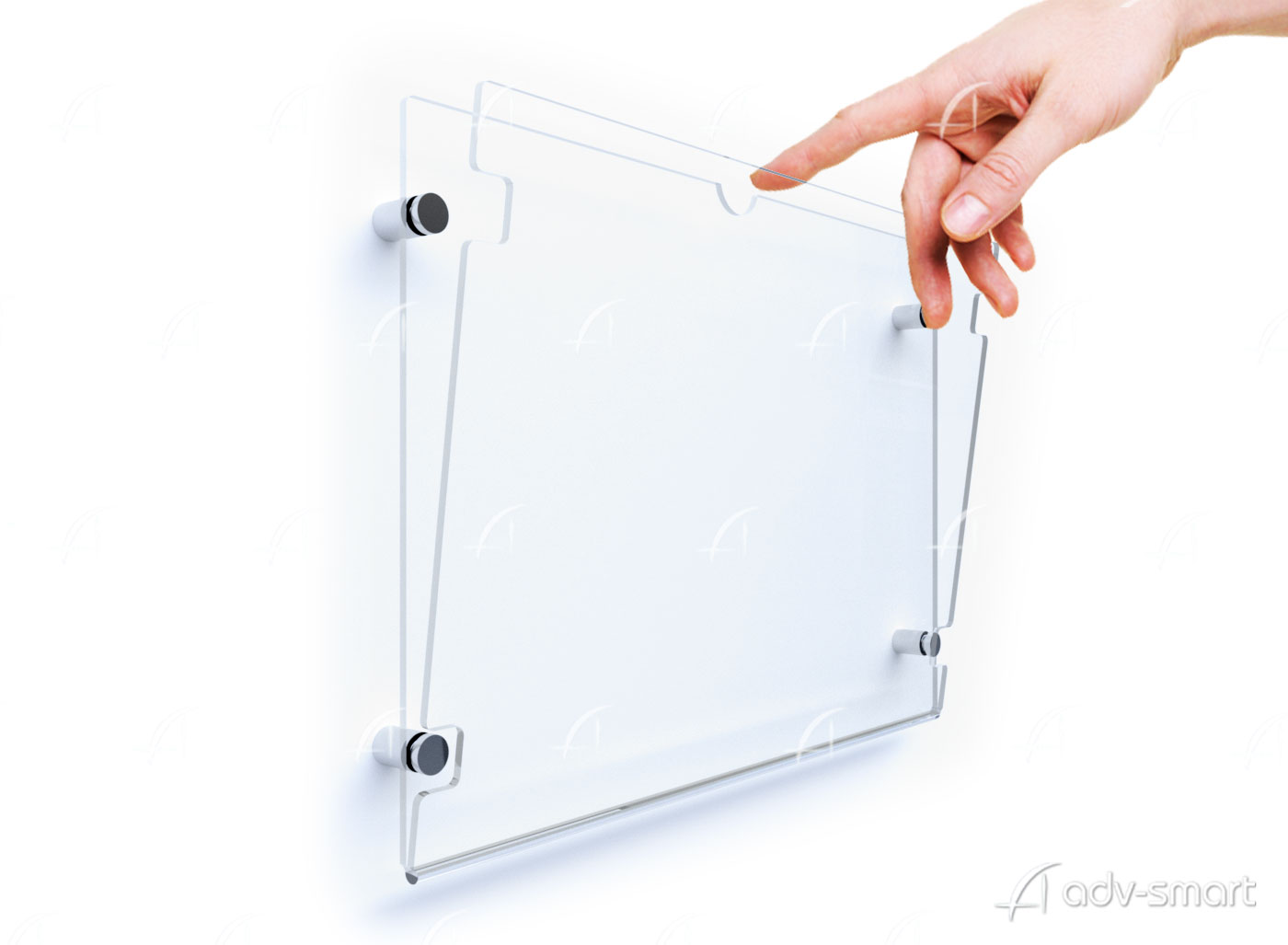 Porta avvisi in plexiglass da parete con fori per affissione A4