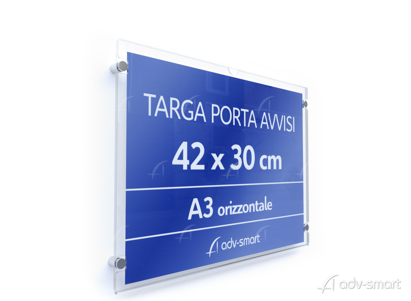 Targa porta Avvisi A3 orizzontale in Plexiglass - ADV-smart