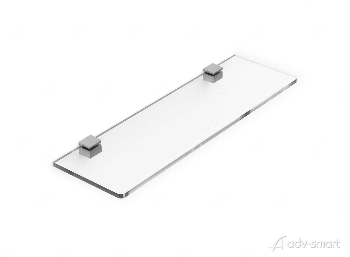Mensola trasparente in plexiglass 50x15 cm completa di reggi mensola