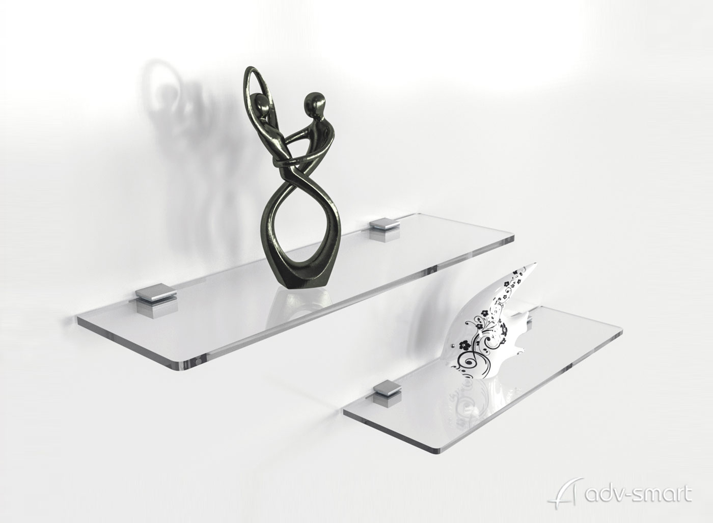 Mensole in Plexiglas trasparente 50x15 cm spessore 8mm