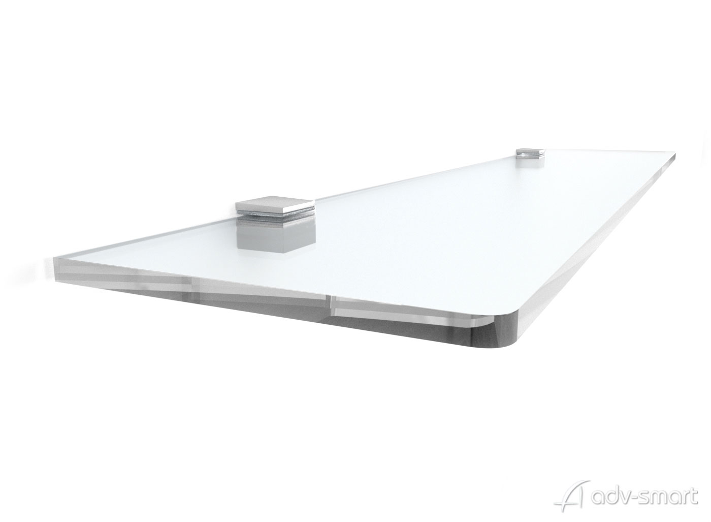 mensola in plexiglas 75x15 cm sp. 8mm con fissaggi a parete