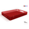 Vassoio in Plexiglass rettangolare 35x25 cm colore rosso trasparente