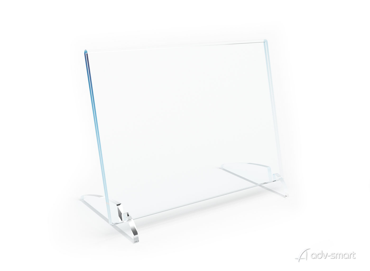 porta info da banco plexiglas termo piegato da 3mm di spessore piedini di appoggio ad incastro