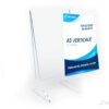porta-depliant-da-banco-plane-plexiglass-con-piedini-A5V-inserimento-foglio Porta depliant da banco in plexiglas apertura elastica a V per inserimento volantino, base con supporti ad incastro