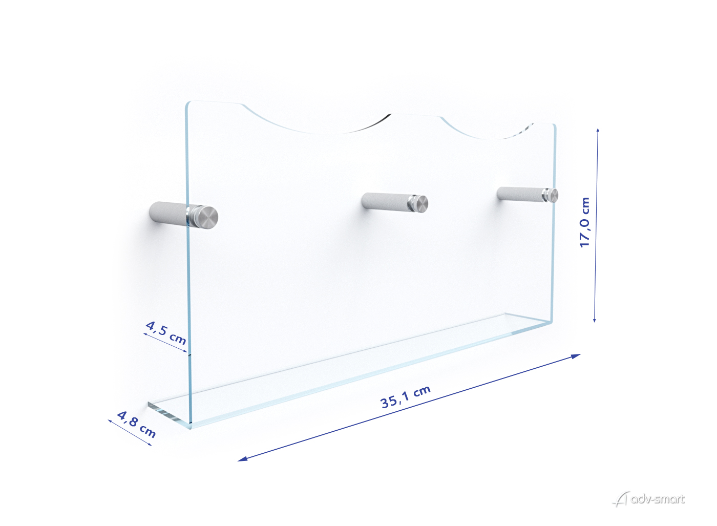 Porta depliant da parete in plexiglass con 2 tasche porta documenti f.to A5  verticale