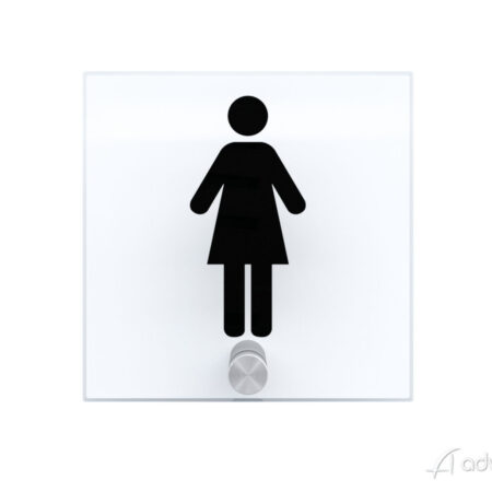 Targhetta in plexiglass WC bagno donna