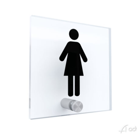 Targhetta in plexiglass WC toilette donna