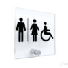 Targhetta in plexiglass WC toilette uomo donna disabile
