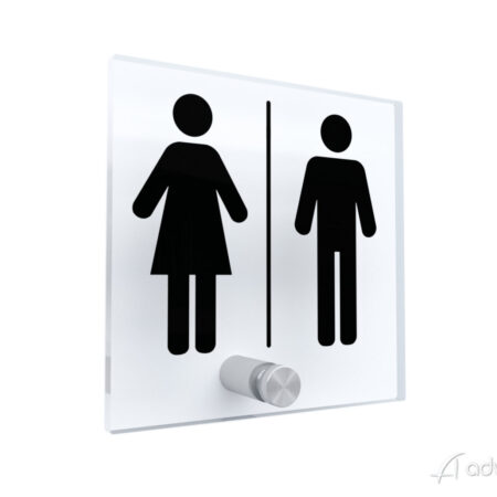 Targhetta in plexiglass WC toilette uomo donna