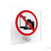 Targhetta-plexiglas-divieto-fotografare-laterale-adv-smart Targhetta con simbolo Divieto fotografare realizzata in Plexiglass con fissaggio in acciaio