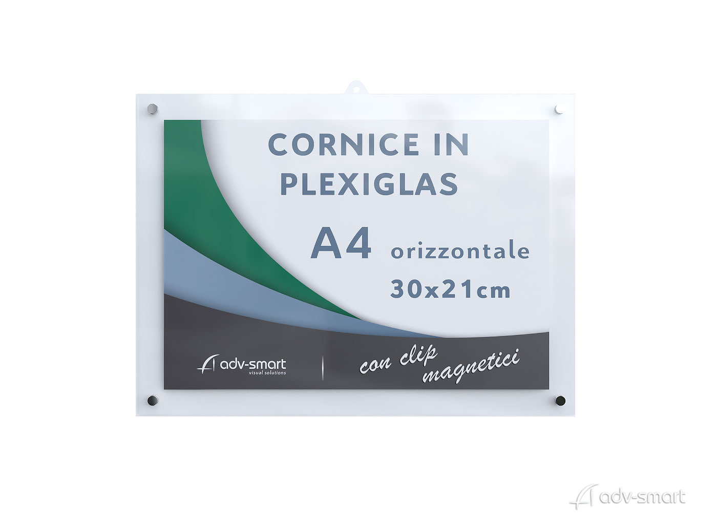 Porta foto da parete A4 orizzontale in plexiglass