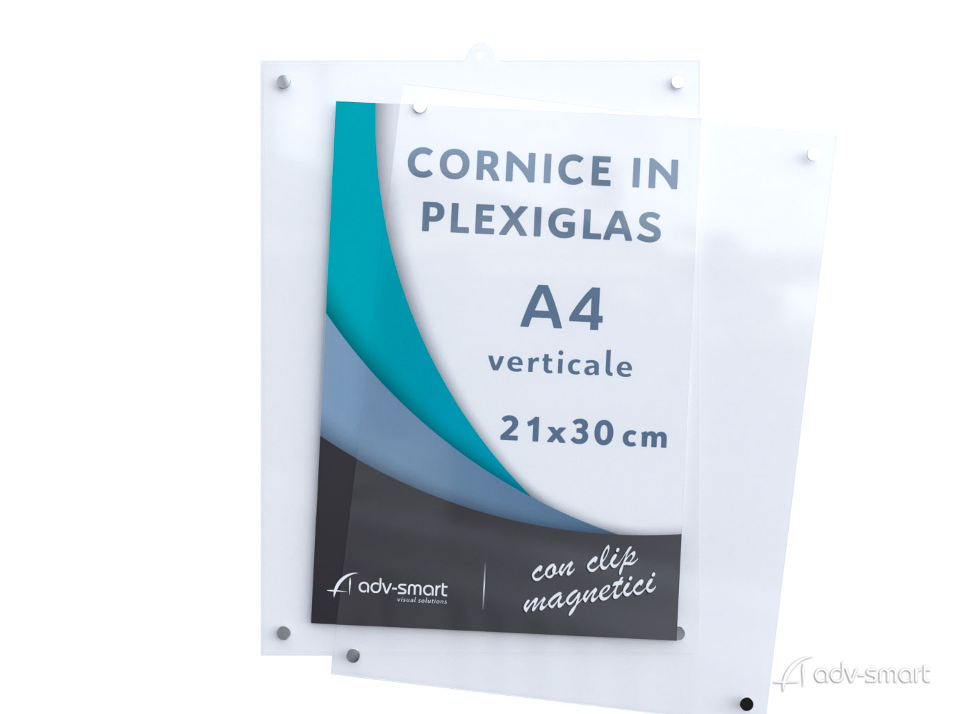 Cornice in Plexiglass Trasparente A4 Verticale 21x30 - ADV-smart