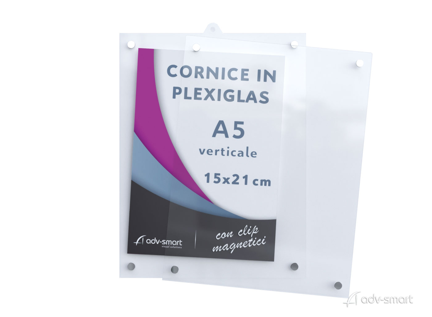 Cornice a Giorno 15x21 in Plexiglass Trasparente A5 Verticale - ADV-smart