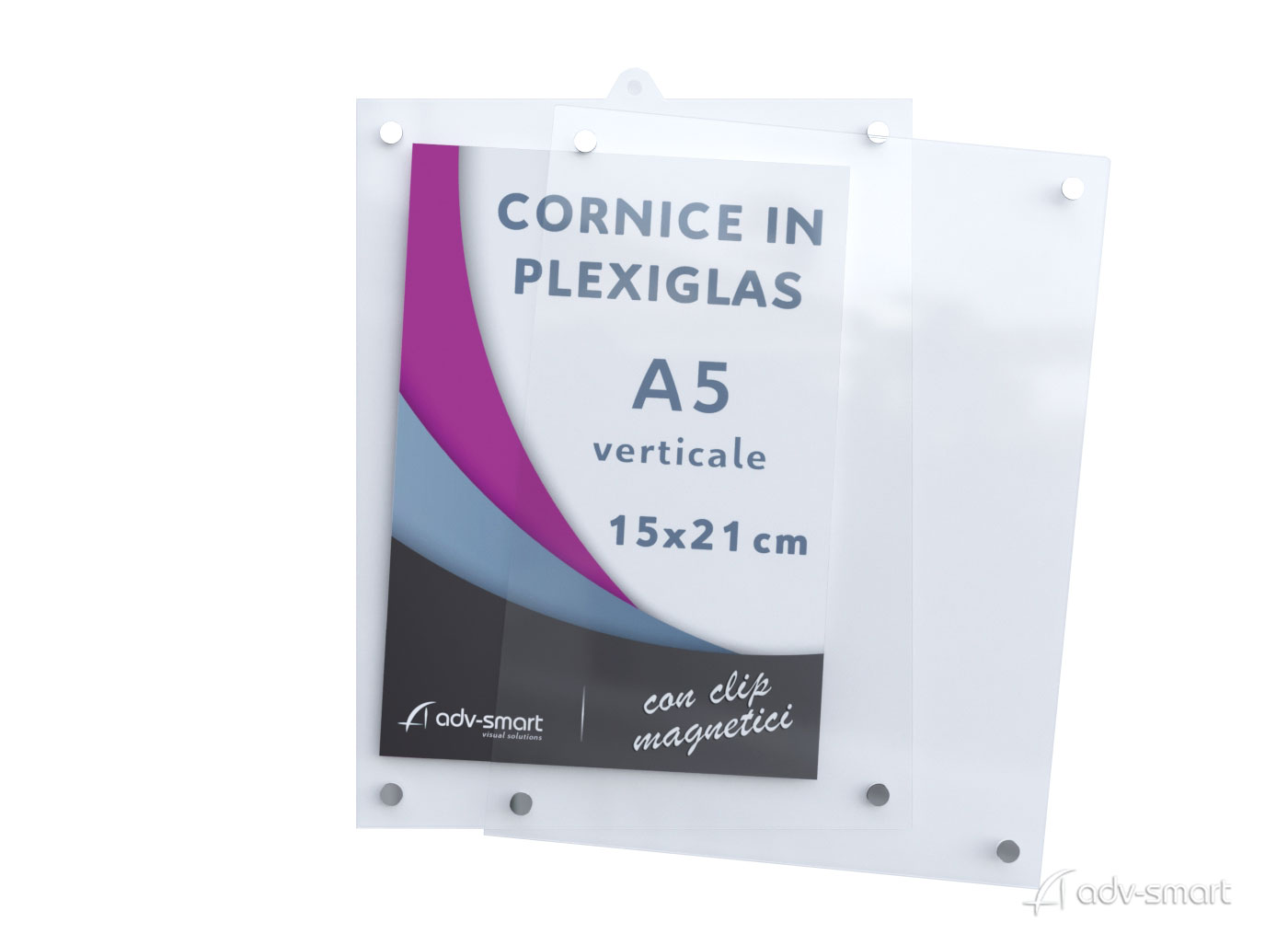 Cornice a giorno porta menu foto a parete con chiusura magnetica