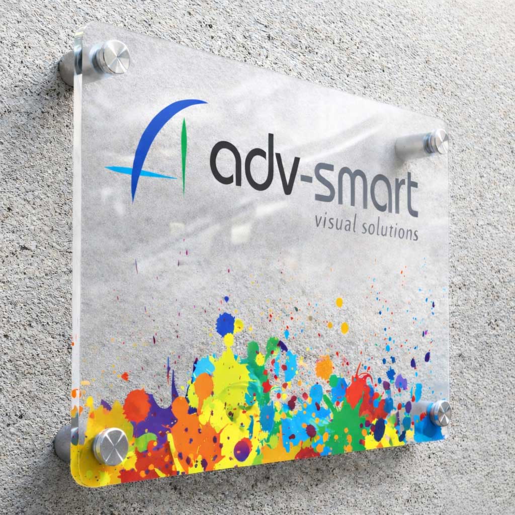 Targa in Plexiglass effetto Satinato stampa diretta a colori