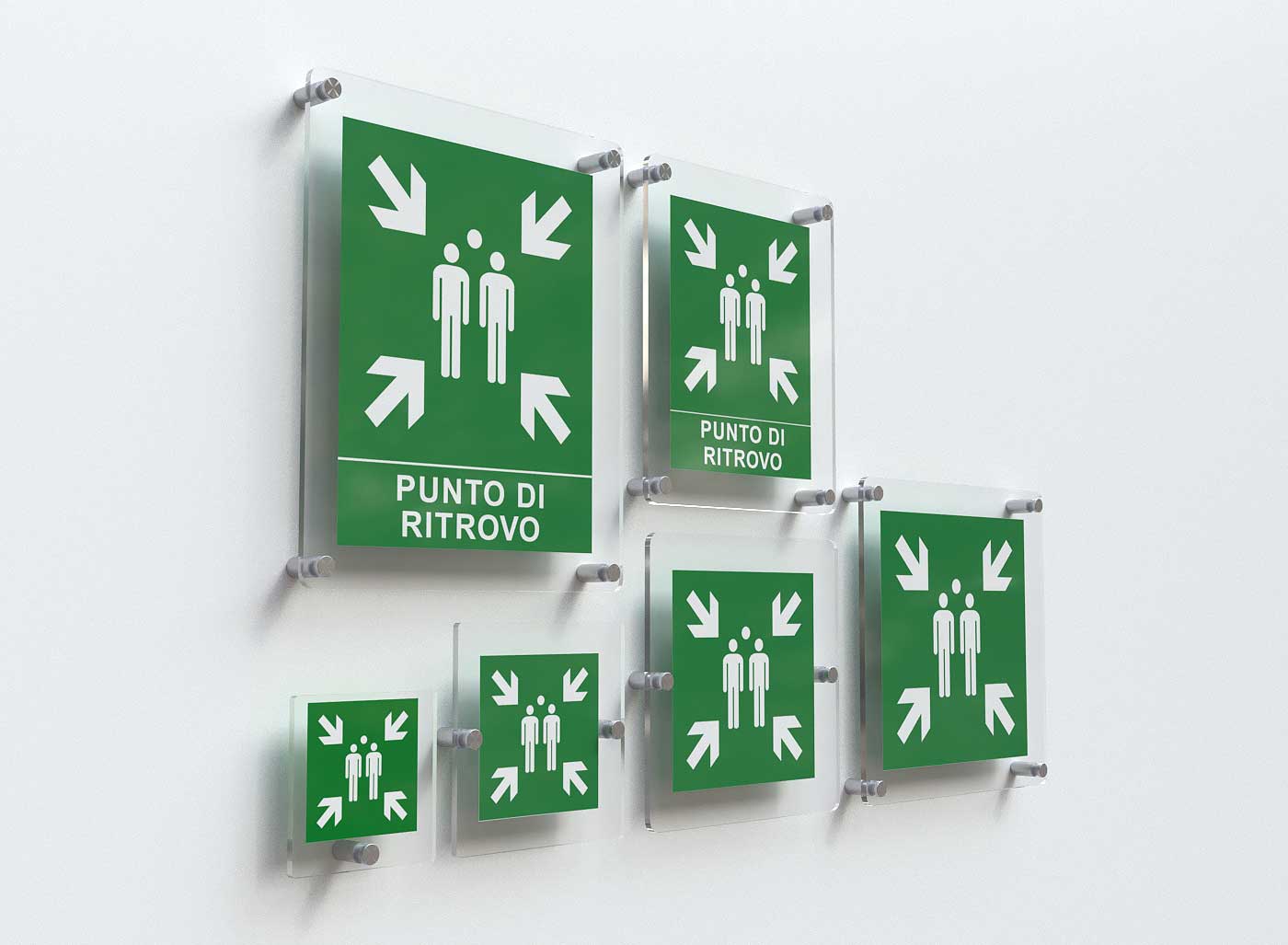 Targhetta Punto di Ritrovo in plexiglas varie dimensioni