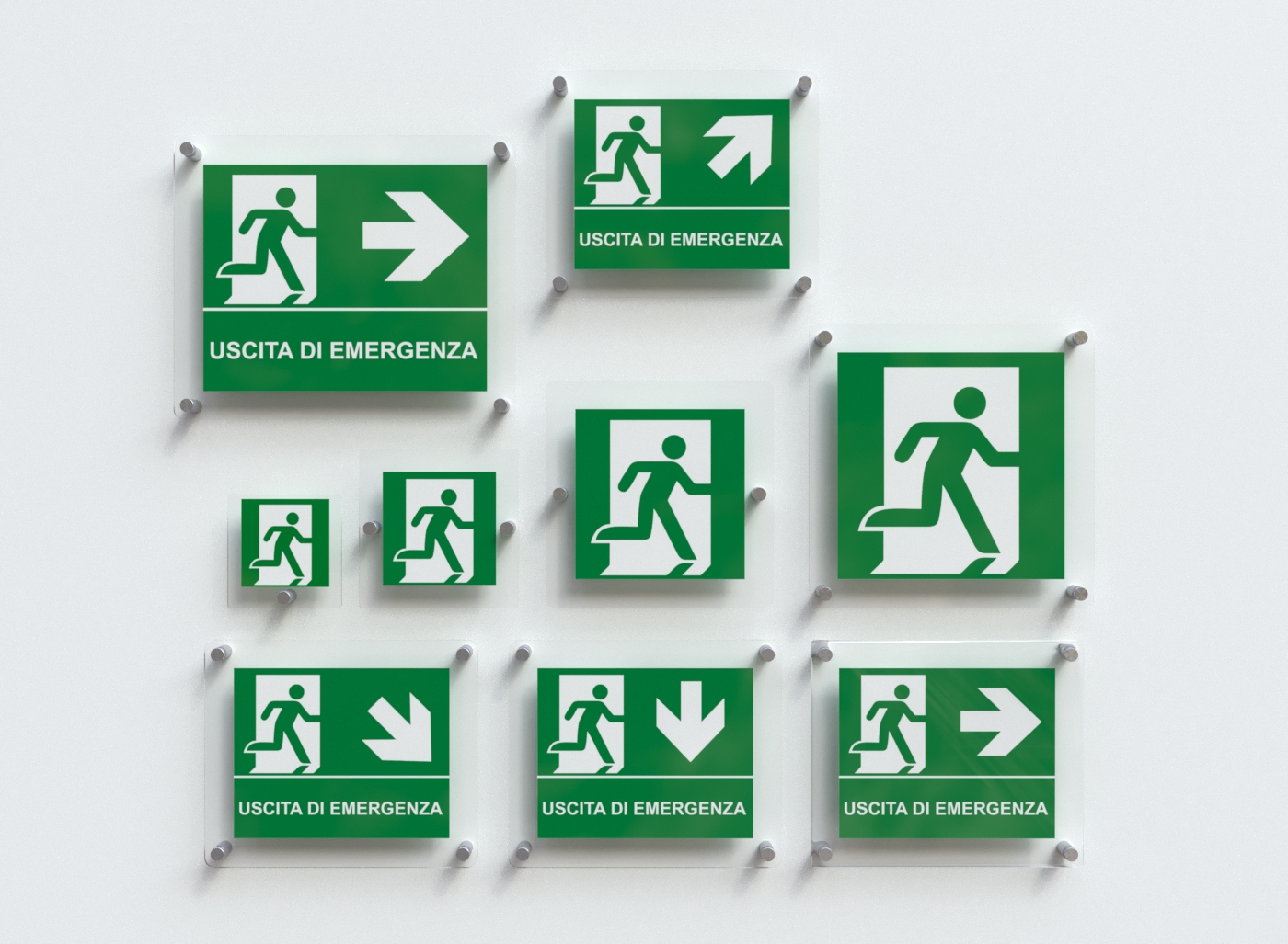 Targhette Uscita di Emergenza a Destra DX